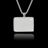Colgante Conmemorativo con Piedra Cerámica Rectangular, Plata de Ley 925